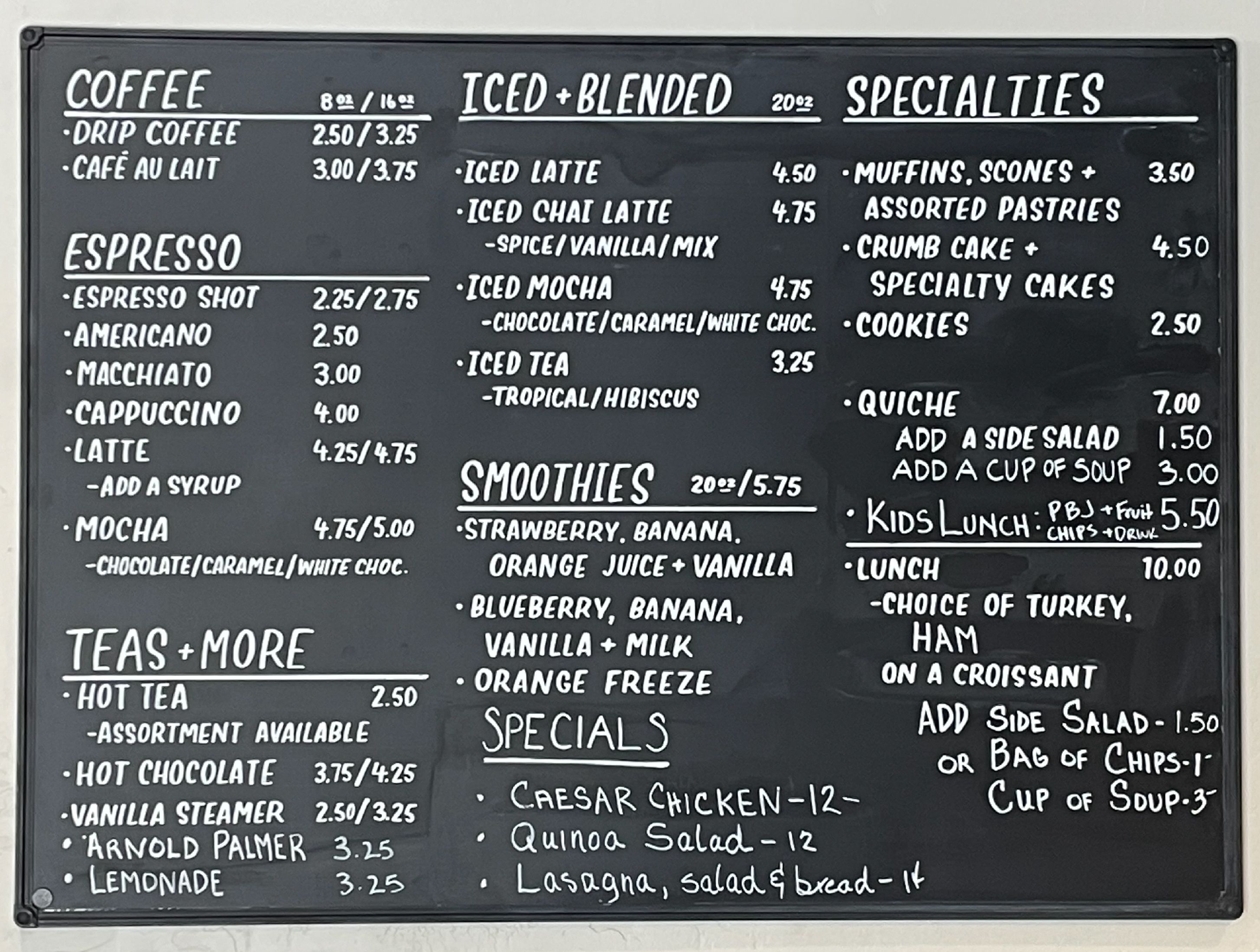 Holy Grounds Cafe Menu